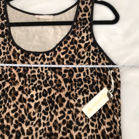 Gold Hawk Leopard Velvet & Lace Tank Top Tunic; Small - Picture 6 of 11